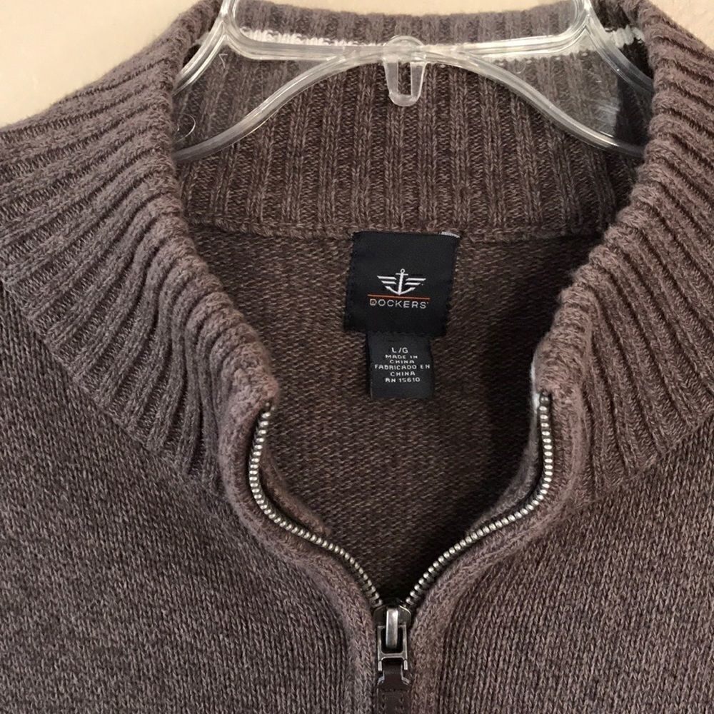 Dockers Brown Full ZIP Sweater